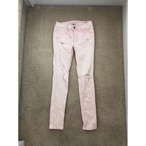 NWOT American Eagle Light Pink Ripped Jeans